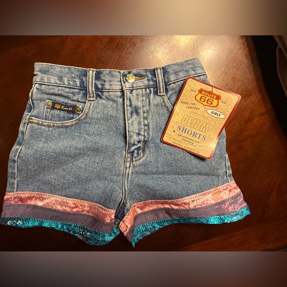 Route 66 Other - Route 66 Girls Denim Shorts - Blue and Pink